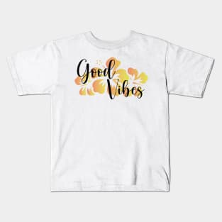 good vibes summer teeshirt yellow Kids T-Shirt